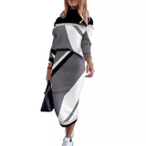 Fongt Women's Clothing 2023 Autumn And Winter New Long-Sleeved Two-Sleeve Two-Set Printing Set