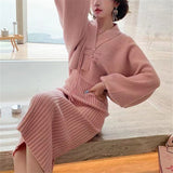 Fongt Autumn And Winter New Gentle Wind Design Sense Fashion Girl Dress Sweater Cardigan Coat Skirt Knitting-Outfit