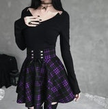 Fongt School Fresh College Style Lady Lattice Irregular Half-Dress Necrotling Belts With Thin Large