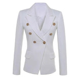 QUALITY New Fashion 2023 Star Style Designer Blazer Women's Gold Buttons Double Breasted Blazer Plus size