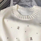 Industry Nail Bead Splicing Sleeveless Knitted Vest Folded Fashionable Look Lazy Vest Horse Clip Pullover Jacket-Outfit