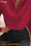 Stand Neck Button Blouse Shirts Women New Fashion Long Sleeve Pullover Tops Ladies Autumn Casual Loose Blusa