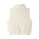 Fongt Women's 2025 Autumn And Winter 2025 New Street Fashion Collar Knit Cotton Vest