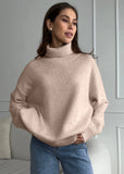 Fongt Multi-Color High-Necked Solid-Color Sweater Women Loose Collar Collar Collar Women's Clothing 66