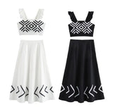 Fongt Women's Clothing Explosion Sleeveless Waveside Printed Vest Half-Skirt Suit