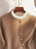 Fongt And Elegant Casual Knitted Jersey Fake Two Fashion Design Tops