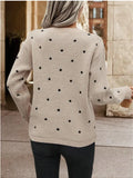 Fongt Point T-Shirt With Long-Sleeved Knitted Jersey Temperament Elegant Loose Sweater