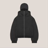Fongt And Winter Personality Double Hat Design Hoodie Zipper Open Shirt Casual Coat Y2K