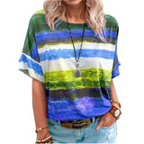 Fongt Women's Clothing 2025 New Summer Gradient Girl Short-Sleeved T-Shirt