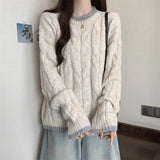 Fongt Wind Milk Jasmine Knitted Sweater Soft Sweater Women's Winter New Large-Size Fat Long Top