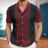 Fongt Men's Cardigan Knits Men's Sexy Shirts Collar Business Casual Polo
