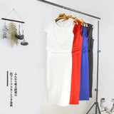 Style Lotus Leaf Cuff Pleated Slim Pencil Tight Dress Evening Dress Large Size S-5XL-Outfit