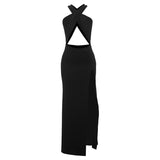 Fongt Spring And Summer New Women's Pure Color Sexy Bare Back Hanging Neck Hollow Design Open Fork Joint