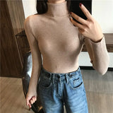 Autumn New Slim Long Sleeve Jumper Women Turtleneck Knitted Pullover Winter Sweater Women Soft Warm Sweater Pull Femme