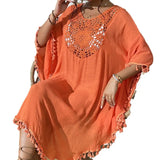 Fongt Dress 2025 New Beach Hooded Hook Splicing Tunne Bikini