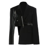 Fongt New Locomotive Feeling Neutral Handsome Irregular Suit Jacket Top Female 1638