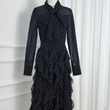 Fongt Industry French Court Stormy Fishtail Wave Shows Thin Lotus Leaf Side Dress Waist Scarf Scarf Dress