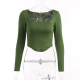 Fongt Knitted With A Short Long-Sleeved Top 2024 Summer New Women's Casual Bottoming