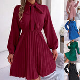 Wind Shooting 2025 Spring And Summer Temperament Tice With Long Sleeves Of A Hundred Folded Skirts Women's