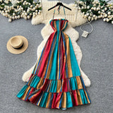 Fongt Suit Women's Port Wind Casual Colliding Color Splicing Collar Zipper Fake Two-Piece High-Waisted Cowboy Broad Leg Trousers
