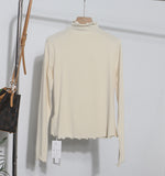 Half High-Necked Bottomed Shirt Women's Autumn And Winter New Bow Embroidery Inside The Top Of The Jacket T-Shirt