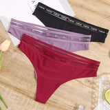 Seamless G-string Panties Women's Underwear Mid Waist Hollow Out Female Underpants Thong Solid Color Pantys Lingerie