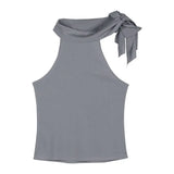 Fongt New Thai Small Waistcoat Big-Size Hottie High-Necked Ribbon Ribbon Sleeveless Coat Woman