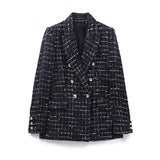 Fongt And Winter New Women's Fashion Commuting Leisure Loose Black Strip Blazer Workplace