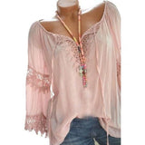 Hollow Lace Stitching Solid Long Sleeve