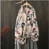 Fongt New Large-Size Loose Literary And Art Retro Broken Cotton Shirt With Long Top