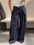 Fongt Autumn 2025 New Fashion Temperament Loose Striped Broad Leg Suit Pants