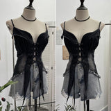 Fongt Shot Vintage Babes With Thaired Hairy Denim Sling Vest Short Umbilly Sleeveless Top 2690