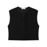 Fongt 2024 New Women's Fashion Joker Casual Breasoned Vest Top 8259187-Outfit