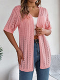 Wind Shooting 2025 Summer Hollow Short-Sleeved Knitted Cardigan Holiday Sunscreen Shirt Women's