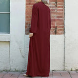 Fongt New Muslim Women's Clothing Middle Eastern Arab Style Zippered Open-Shirt Into The Bag Temperament Loose Dress