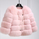 Fongt Fever Imitation Fox Fur Coat Women's Short-Sleeved Fur Coat