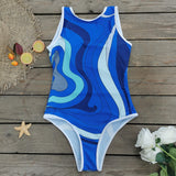 Swimsuit2025 New Conjoined Bikini Personality Abstract Print Swimsuit Women
