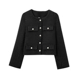 Fongt Homemade New Women's Clothing Round-Neck Long Sleeve Thousand Gold Scented Scented Scented Scented Scented Scented Coat 1231352