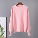 Soft Loose Knitted Cashmere Sweaters Women 2021 New Winter Loose Solid Female Pullovers Warm Basic Knitwear