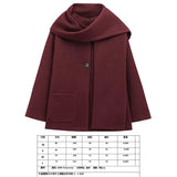 Fongt Women's Autumn New Asymmetric Scarf Short Loose Knit Coat