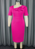 Fongt New Fashion Asymmetric Collar High-Waist Dress Party Dress Party Dress
