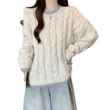 Fongt Wind Milk Jasmine Knitted Sweater Soft Sweater Women's Winter New Large-Size Fat Long Top