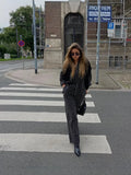 Fongt Eastern Women's OL Elegant Wind Button Striped Broad Leg Trousers Set Commuting 2025 New