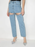 Fongt Thin 2025 New Spring Straight Loose High-Waist Long Straight Jeans Jeans Woman