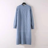 Thicken Plush Velvet Lined Sweater Dress Women's Fall Half Turtleneck Rib Knit Bottom Dresses Elegant Warm Vestido