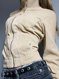 Fongt Breeze Breeze Jacket Retro Zippered Casual Jacket Women 2025 New Top Tide