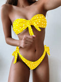Fongt 2023 Ladies Swwear Dot Print Sexy Bikini Part Bikini-Outfit