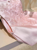 Chinese Style Pink Heavy Industry Embroidered Collar Folded Vest Women's Gentle Temperament Retro Style Sleeveless Vest-Outfit