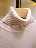 For Women Winter Thicken Turtleneck Slim Knit Pullover New Warm Plush Velvet Lined Knitwear Jumper Tops Casual