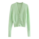 Elegant Long Sleeve Sweater Women 2021 New Single-Breasted Female Short Cardigan Soft Flexible Knitted